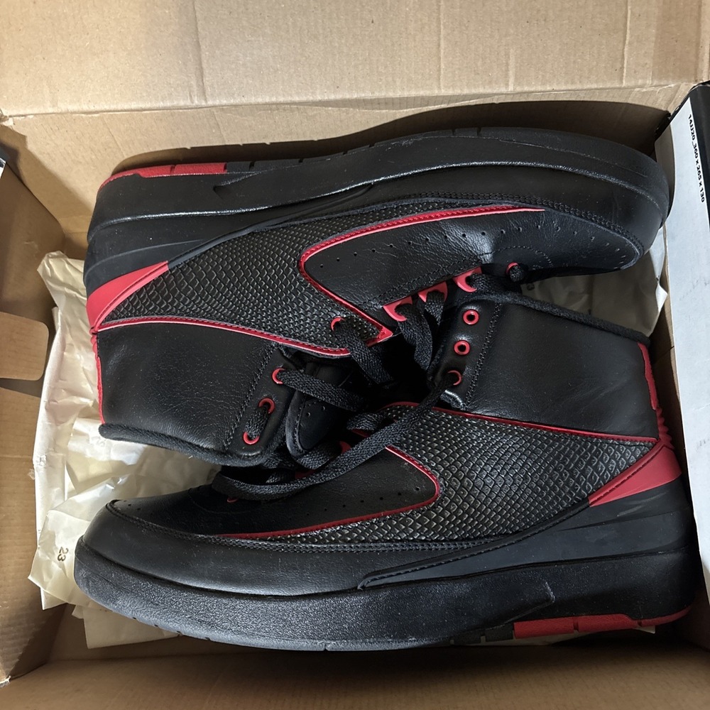 Air Jordan 2 Retro‎ "Alternate 87" Men's Size 12.5  Black Red